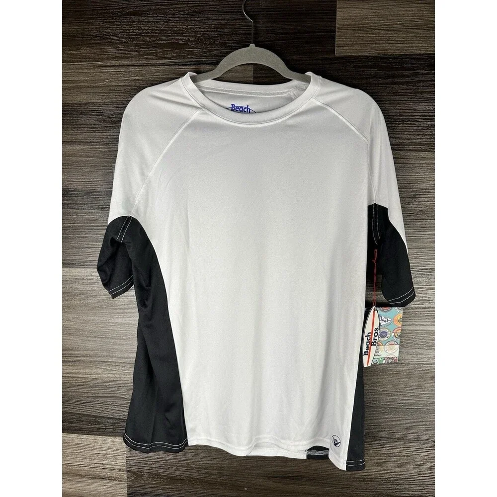 Men's Beach Bros Short Sleeve Quick Dry‎ UPF 50+ Sun Protection Rash Guard Large